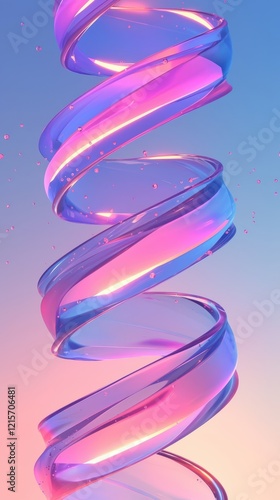 Abstract Spiral Glass Form with Pastel Colors