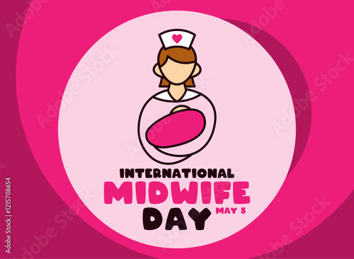 Vector Illustration of International Midwife Day design background. May 5. Flat design vector. Poster, banner, card, background.