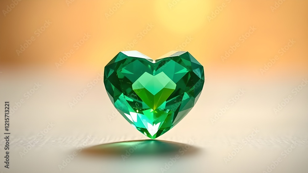 Fototapeta premium green heart shaped crystal