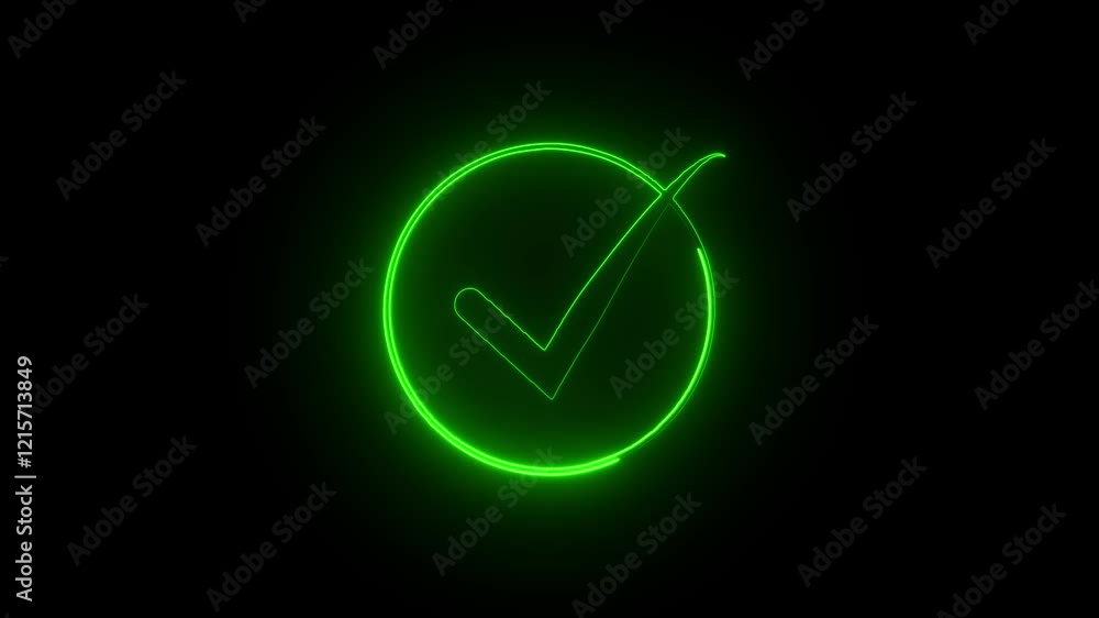 glowing neon Tick Mark Check Mark Animation Flat And Modern Style Alpha Channel . green, right, choice, verify, verified, sign, good, approved, checkmark, agree, Success, correct or right choice icon glowing neon Tick Mark Check Mark Animation Flat And Modern Style Alpha Channel . green, right, choice, verify, verified, sign, good, approved, checkmark, agree, Success, correct or right choice icon
