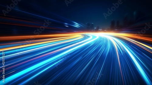 Captivating Light Trails Showcasing Speed in Urban Environments