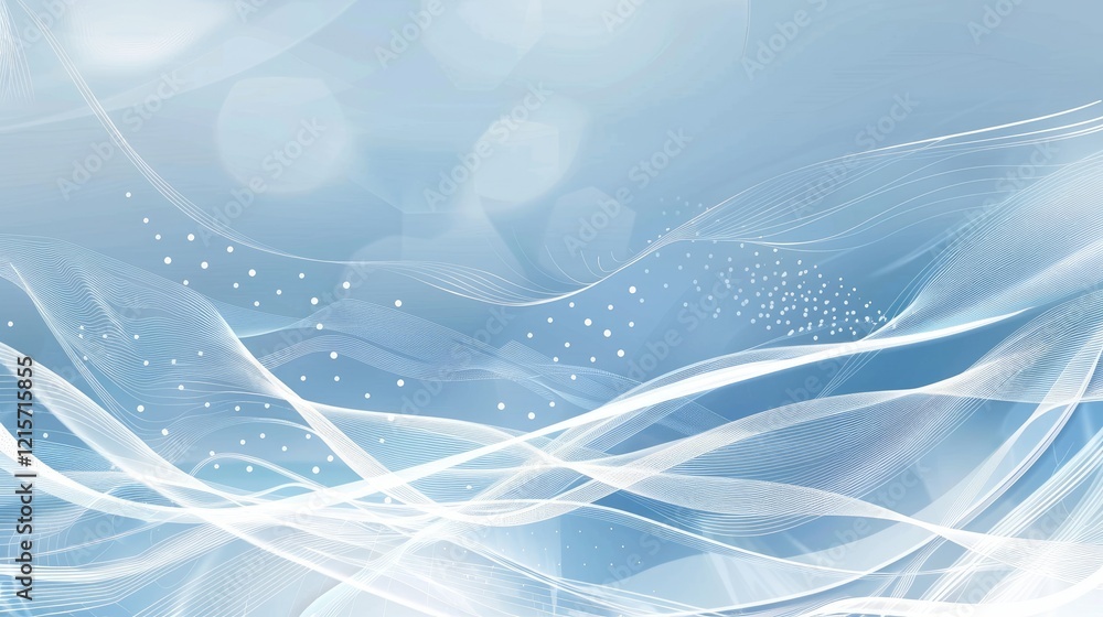 Soft blue abstract background with flowing lines and light effects, ideal for design projects.