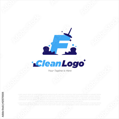 Vector a bubble foam icon and Letter F logo inspiration