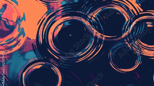 Abstract water ripple patterns with vibrant colors and textures Copy Space for creative design use