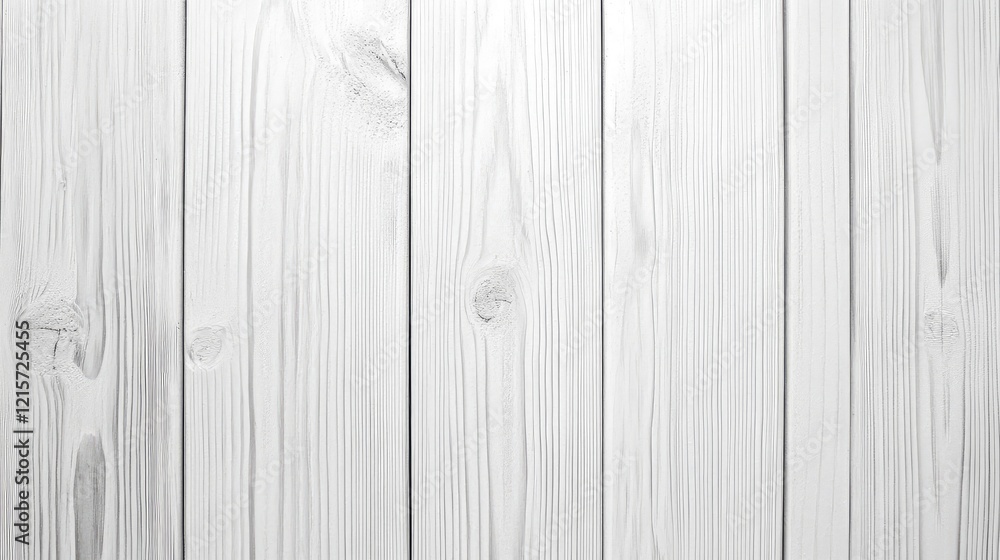 Naklejka premium Textured white wooden planks background in a minimalistic style showcasing natural grain patterns for elegant design and presentation.