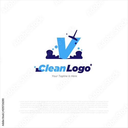 Vector a bubble foam icon and Letter V logo inspiration