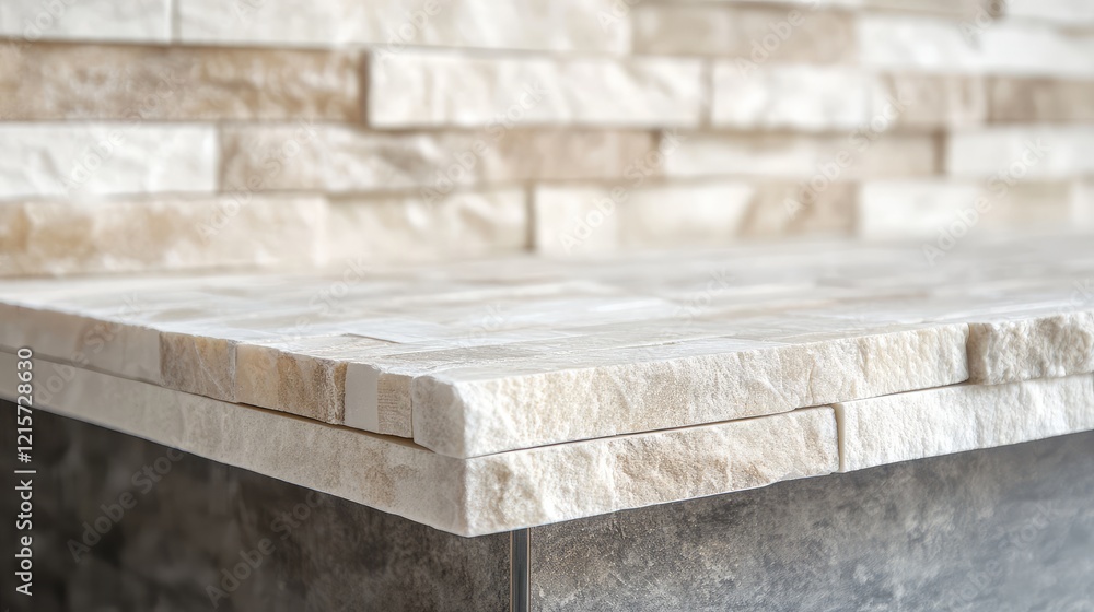 Elegant Textured White Wooden Brick Countertop with Soft Natural Light and Subtle Gray Background Ideal for Product Display and Photography Elegant Textured White Wooden Brick Countertop with Soft Natural Light and Subtle Gray Background Ideal for Product Display and Photography