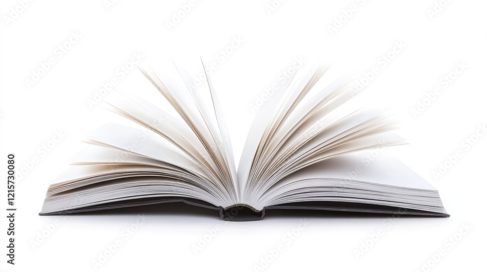 Open Book with Blank Pages on White Background for Copyspace and Creative Text Insertion Open Book with Blank Pages on White Background for Copyspace and Creative Text Insertion
