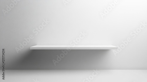 Wallpaper Mural Minimalist white wall shelving display in bright light gray interior showcasing modern design elements and clean lines. Torontodigital.ca