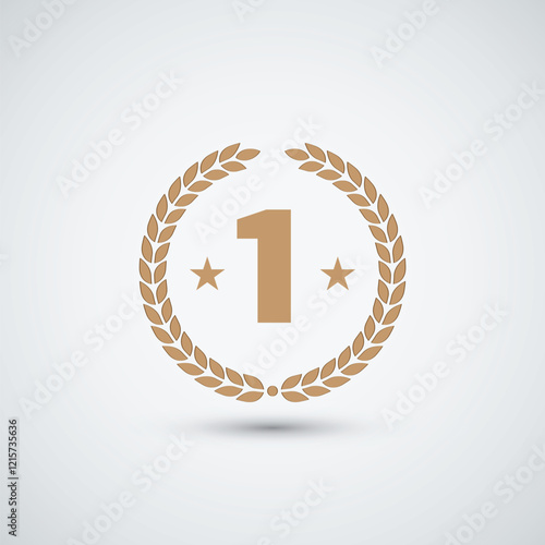 Number one logo icon design template illustration