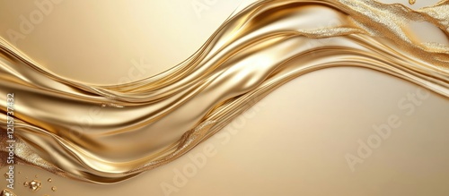 Elegant Abstract Gold Background with Flowing Texture and Blank Space for Text or Branding Applications photo