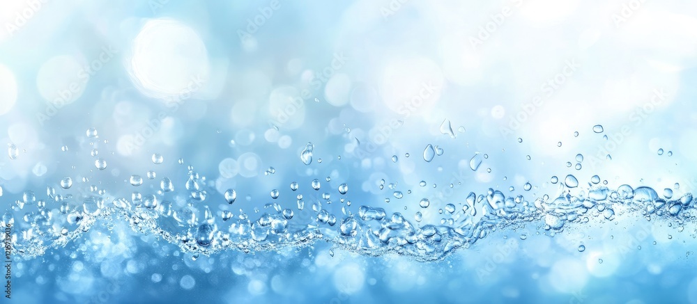 Bokeh Water Drops on Glass Surface Creating a Serene Seasonal Background with Soft Focus and Space for Text Overlay