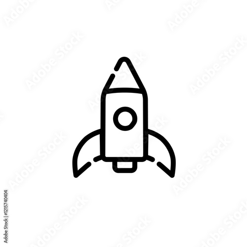 Rocket widget symbol icon, sign and symbol icon. Minimalist vector line art, mobile apps icon
