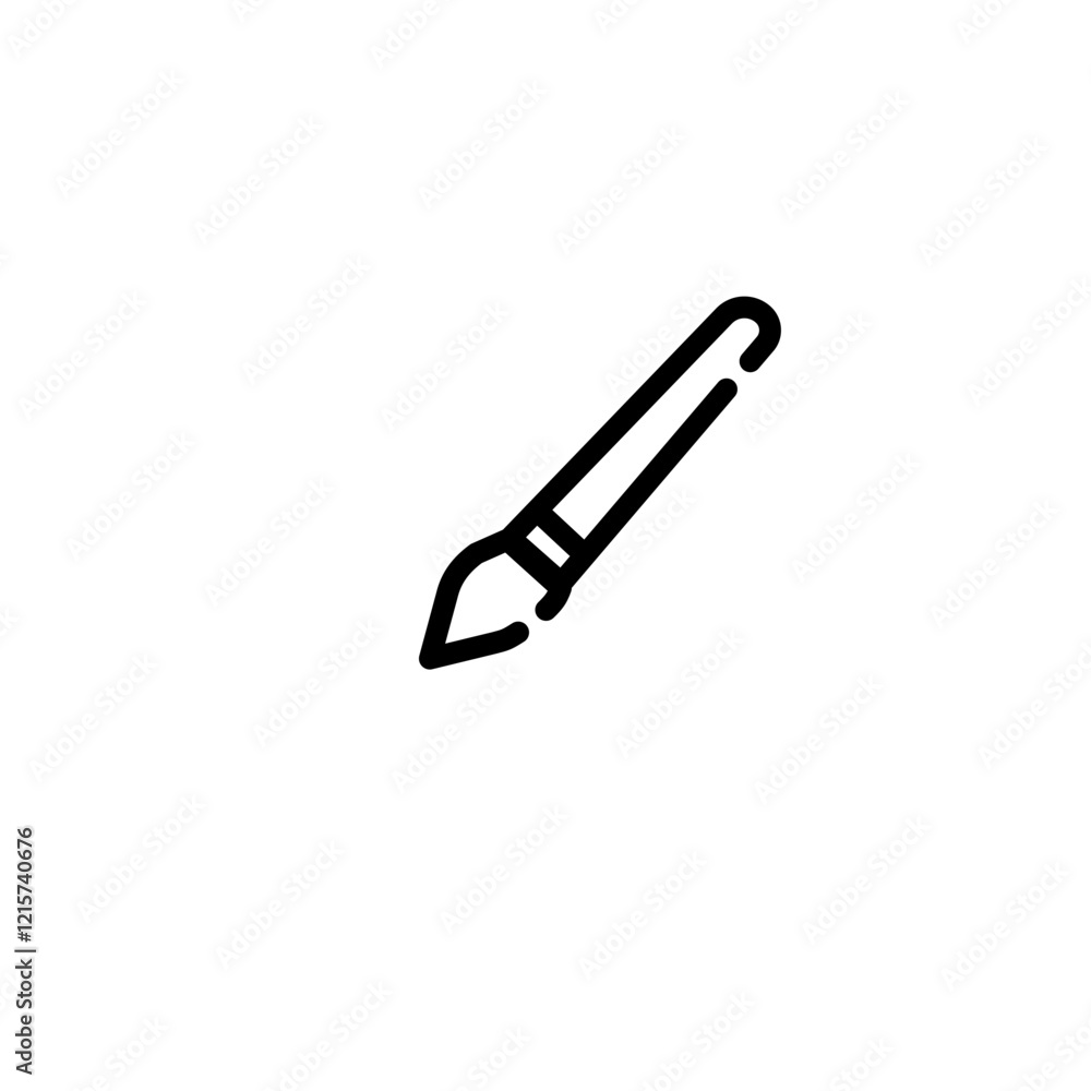 Obraz premium Brush widget symbol icon, sign and symbol icon. Minimalist vector line art, mobile apps icon