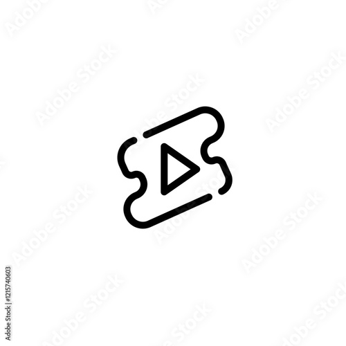 Media video widget symbol icon, sign and symbol icon. Minimalist vector line art, mobile apps icon
