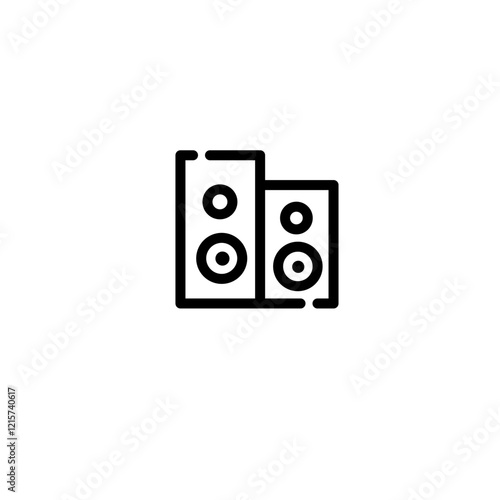 Speaker widget symbol icon, sign and symbol icon. Minimalist vector line art, mobile apps icon