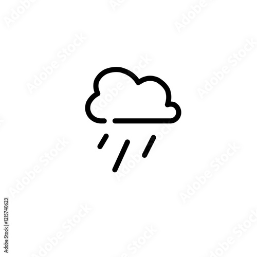 Rainy weather widget symbol icon, sign and symbol icon. Minimalist vector line art, mobile apps icon