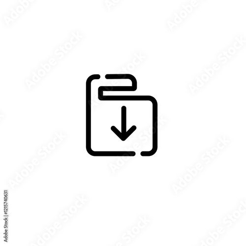 File download widget symbol icon, sign and symbol icon. Minimalist vector line art, mobile apps icon