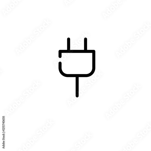 Plugin cable or charger widget symbol icon, sign and symbol icon. Minimalist vector line art, mobile apps icon