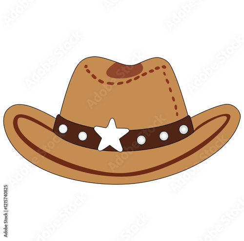 Cartoon Cowboy Hat Vector Illustration