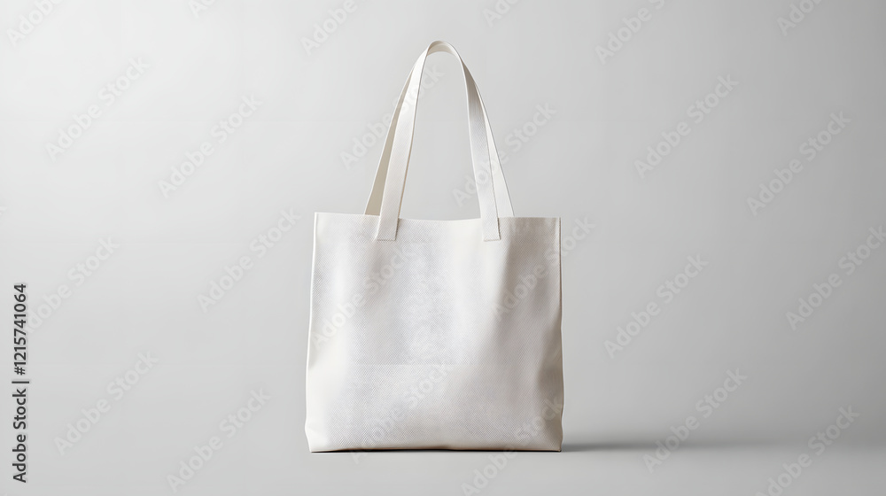 Off-White Tote Bag on Light Gray Background Off-White Tote Bag on Light Gray Background
