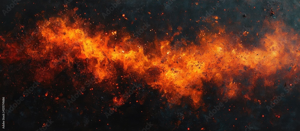Vibrant abstract flame in orange and red hues against a black background with space for text creating a dramatic cosmic atmosphere Vibrant abstract flame in orange and red hues against a black background with space for text creating a dramatic cosmic atmosphere