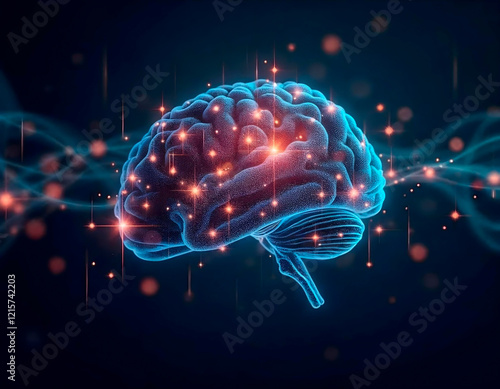 Representation of a global data cloud connecting systems powered by artificial intelligence, stylized and realistic.