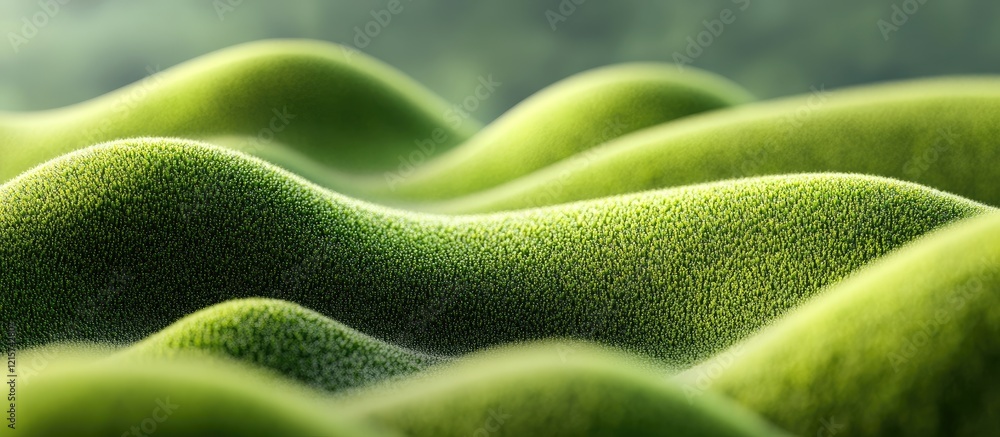 Abstract moss texture showcasing unique mound formations with vibrant green hues and ample space for text overlay. Abstract moss texture showcasing unique mound formations with vibrant green hues and ample space for text overlay.