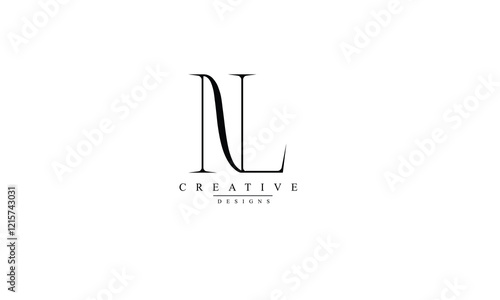  Alphabet letters Initials Monogram logo NL LN N L