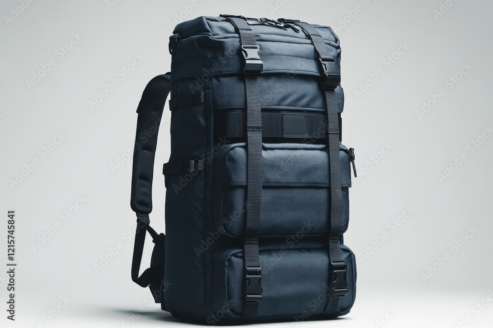 Naklejka premium Dark Navy Blue Backpack: A Durable and Stylish Travel Companion