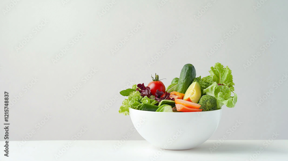 Fresh Mixed Vegetables in a Bowl on White Background Fresh Mixed Vegetables in a Bowl on White Background