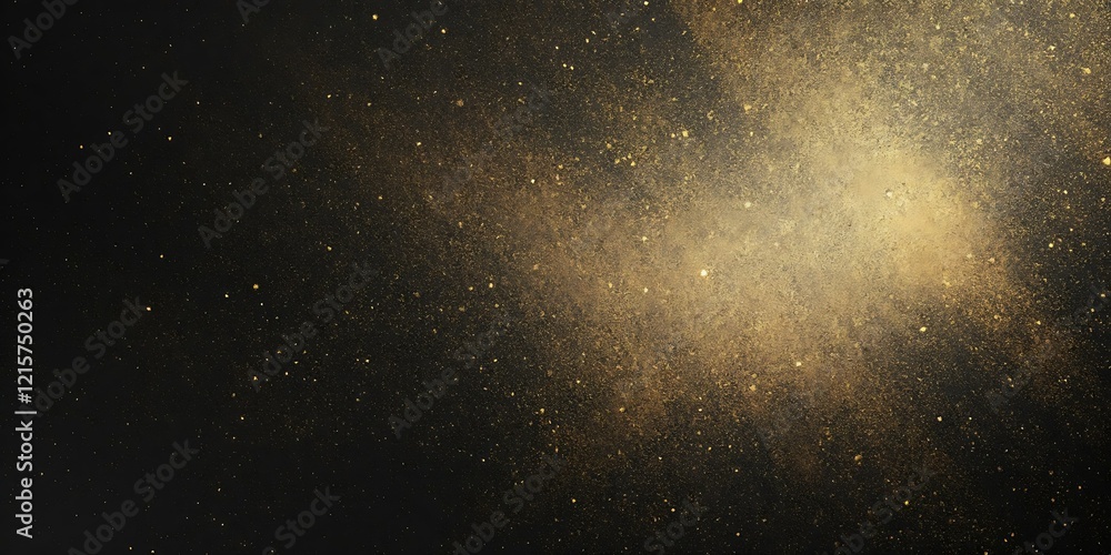 Obraz premium Golden dust particles, dark background, abstract texture, design element
