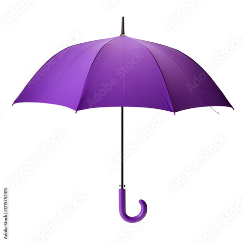 A bright purple umbrella, cut out. Isolated on transparent or white background