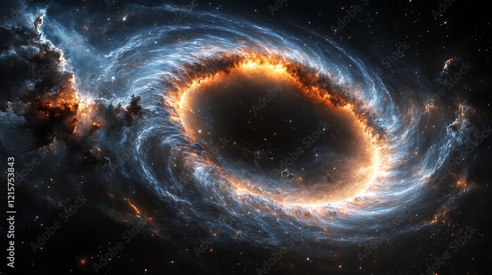 Obraz premium A modern composition featuring glowing concentric circles with a cosmic ambiance.