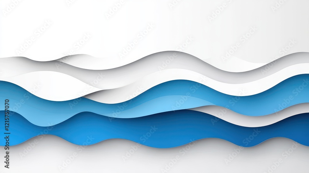 Abstract Blue and White Wavy Paper Design Abstract Blue and White Wavy Paper Design