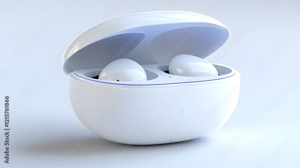 スタイリッシュなワイヤレスイヤホンと充電ケース スタイリッシュなワイヤレスイヤホンと充電ケース