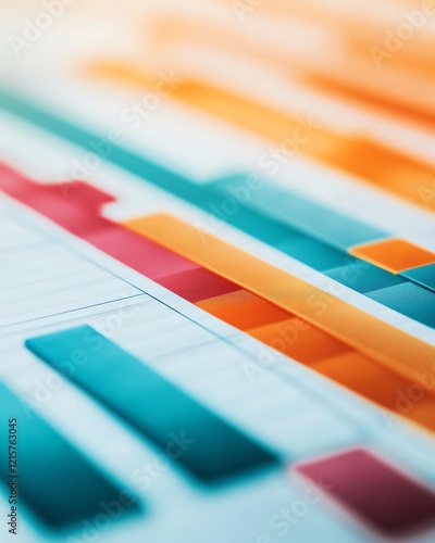 Colorful Gantt chart project planning