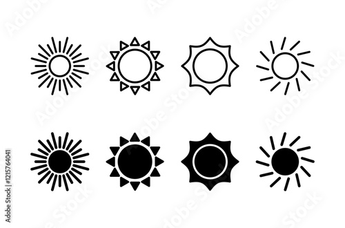 Sun icon vector isolated on white background. Sun vector icon