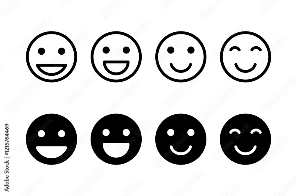 Smile icon vector isolated on white background. Smile vector icon. Emoticon Icon vector. Emoji Smile icon vector isolated on white background. Smile vector icon. Emoticon Icon vector. Emoji