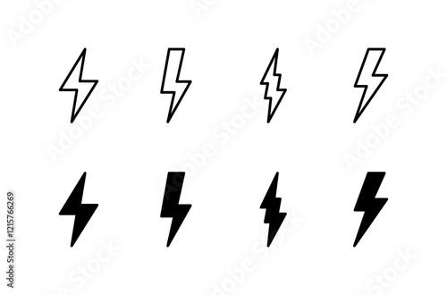 Lightning icon vector isolated on white background. Bolt icon vector. Energy and thunder electric icon