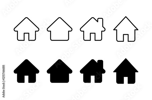 Home icon vector isolated on white background. House vector icon. Address