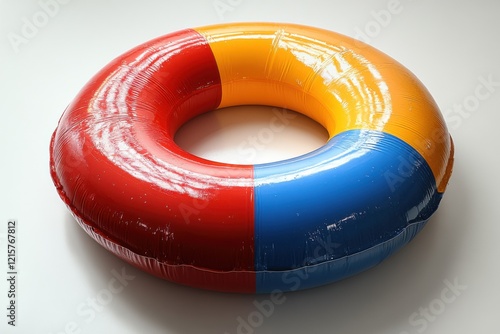 Vibrant Summer Ring Inflatable: A Colorful Pool Float photo