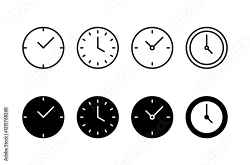 Clock icon vector isolated on white background. Time icon vector. Clock vector icon