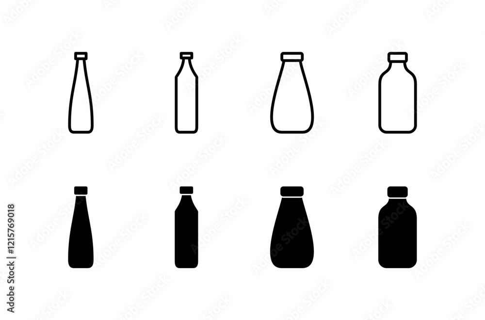 Bottle icon vector isolated on white background. Bottle vector icon Bottle icon vector isolated on white background. Bottle vector icon