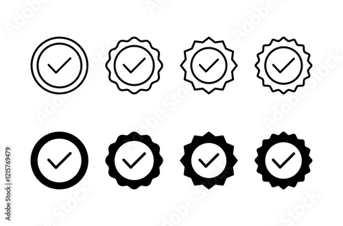 Approved icon vector isolated on white background. Certified Medal Icon vector. check mark