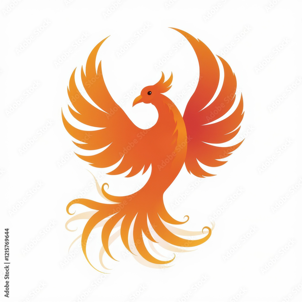 Fiery Phoenix Bird Logo Design - Minimalist design Fiery Phoenix Bird Logo Design - Minimalist design
