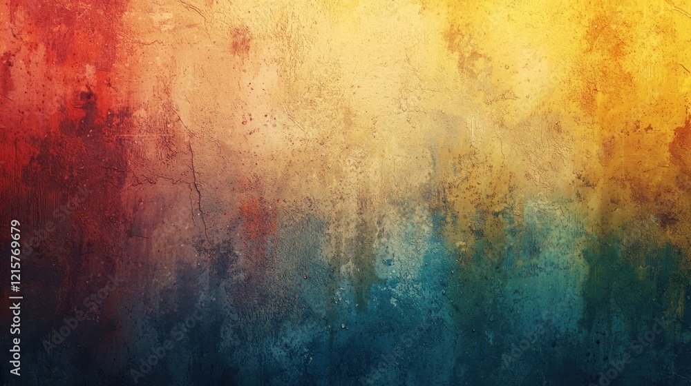 Fototapeta premium Abstract Colorful Wall Texture: A Symphony of Warm and Cool Hues