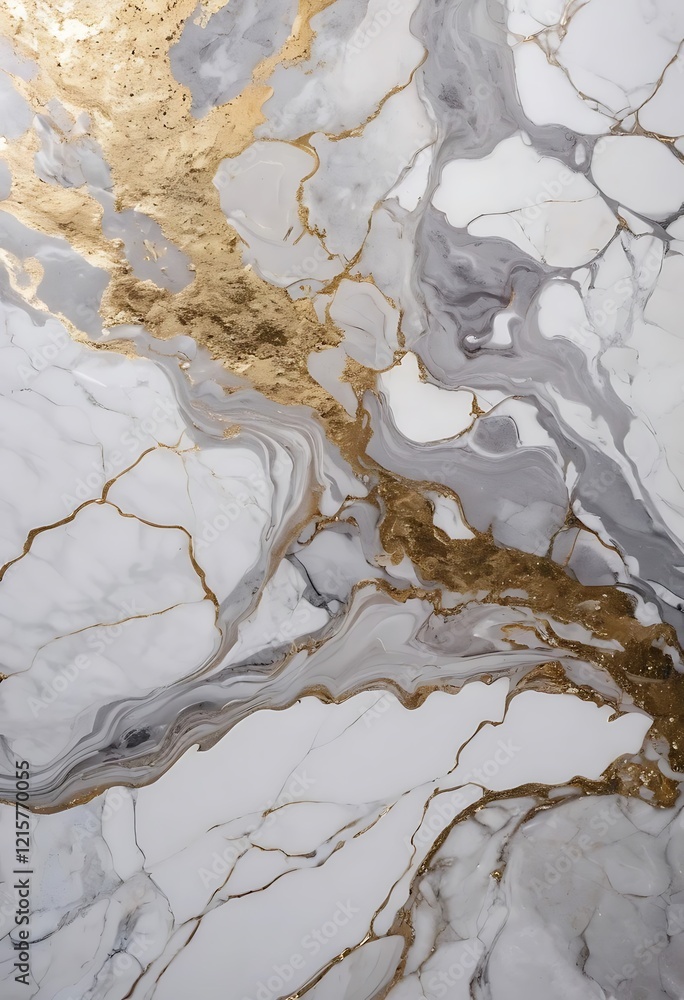 Fototapeta premium Abstract Gold and Grey Marble Swirl Design