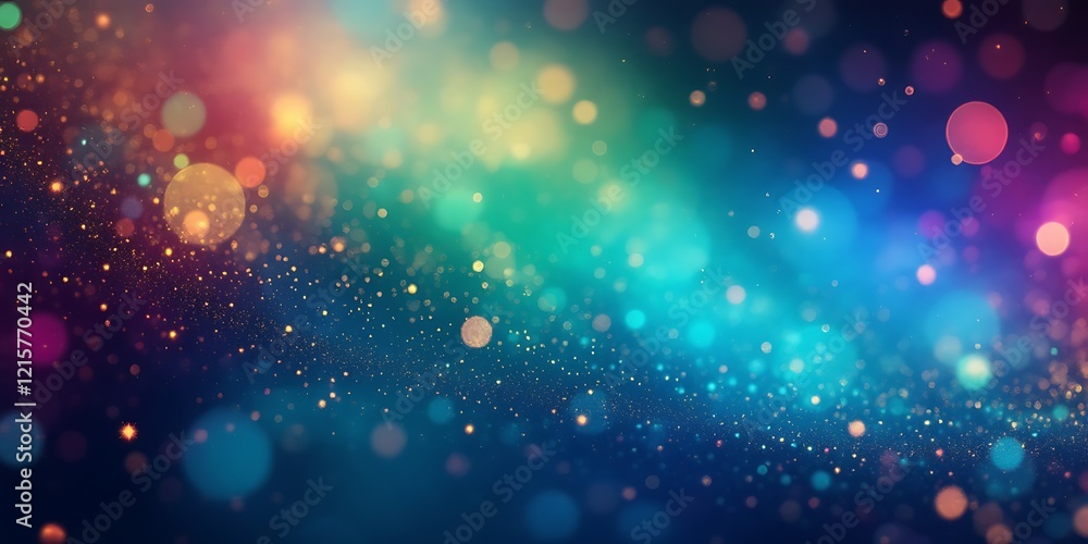 Obraz premium Colorful bokeh lights, dark background, festive mood, ideal for design