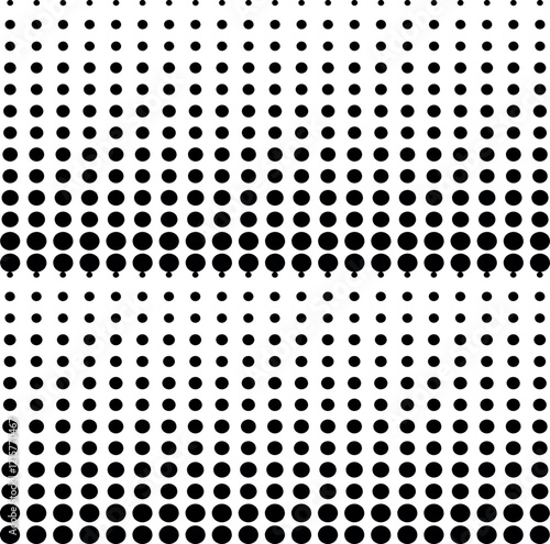 Vertical rows of dots, grading from small to large, create texture.